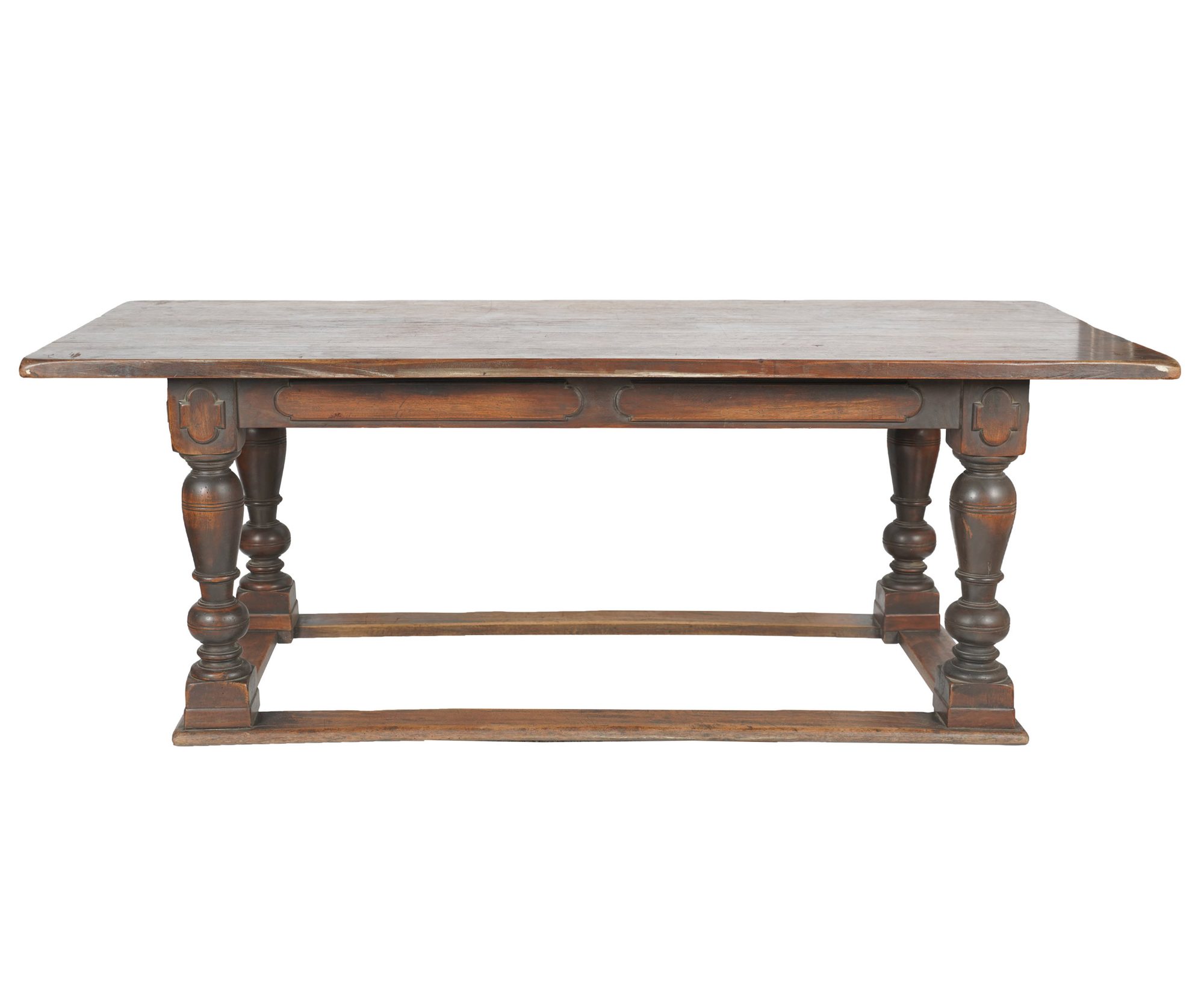 A Walnut Plank Top Library Table