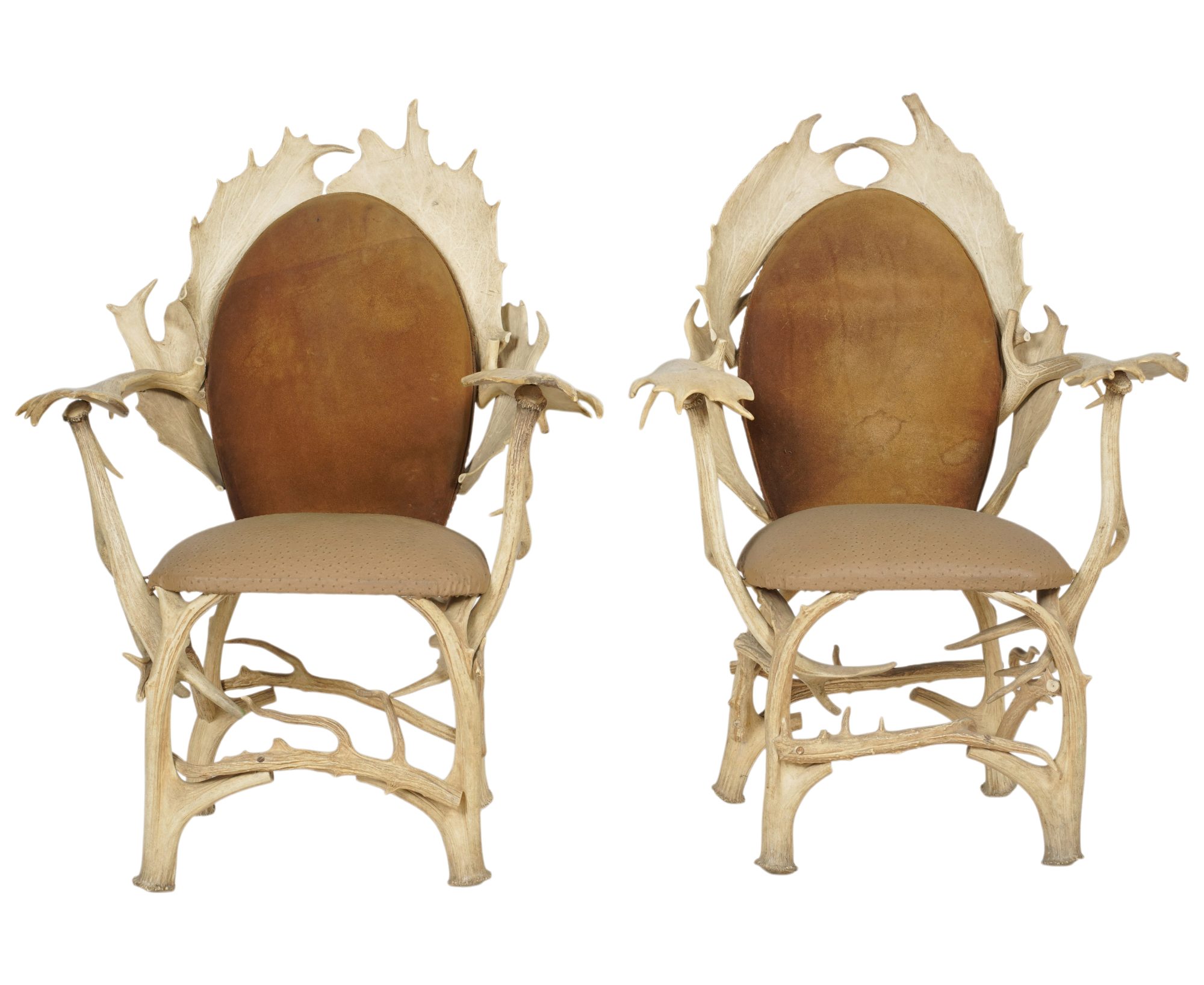 A Pair of Antler Designed Arm Chairs