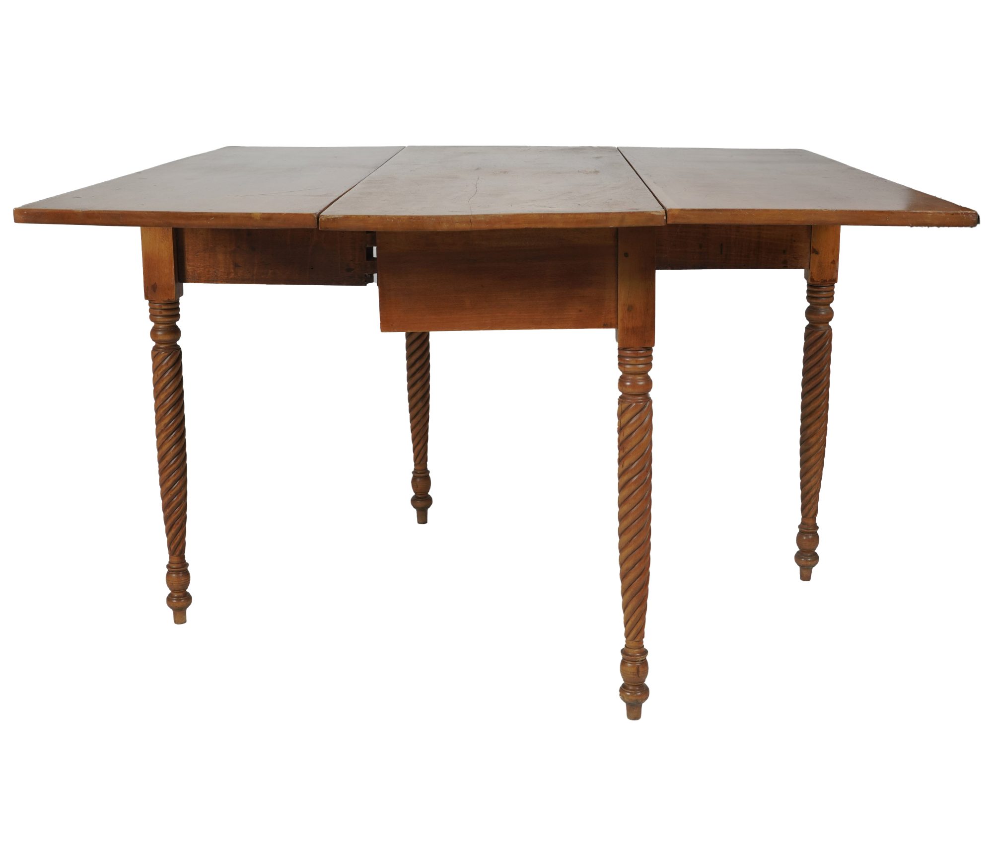 Cherry Wood Barely Twisted Leg Drop Leaf Table