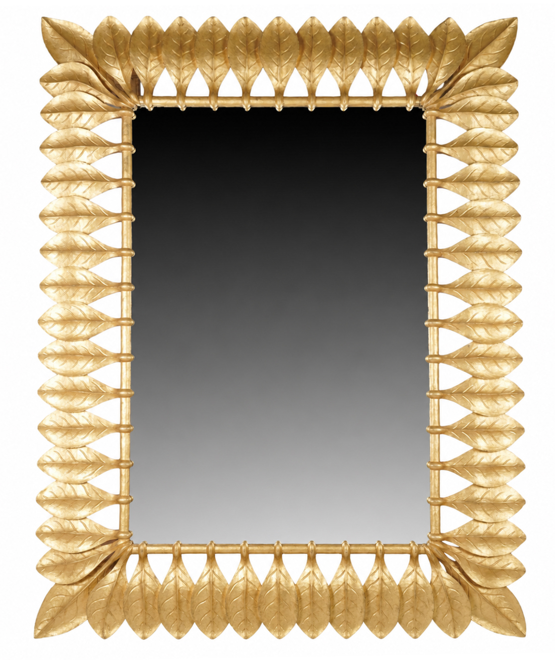 A Large Giltwood Leaf Motif Mirror