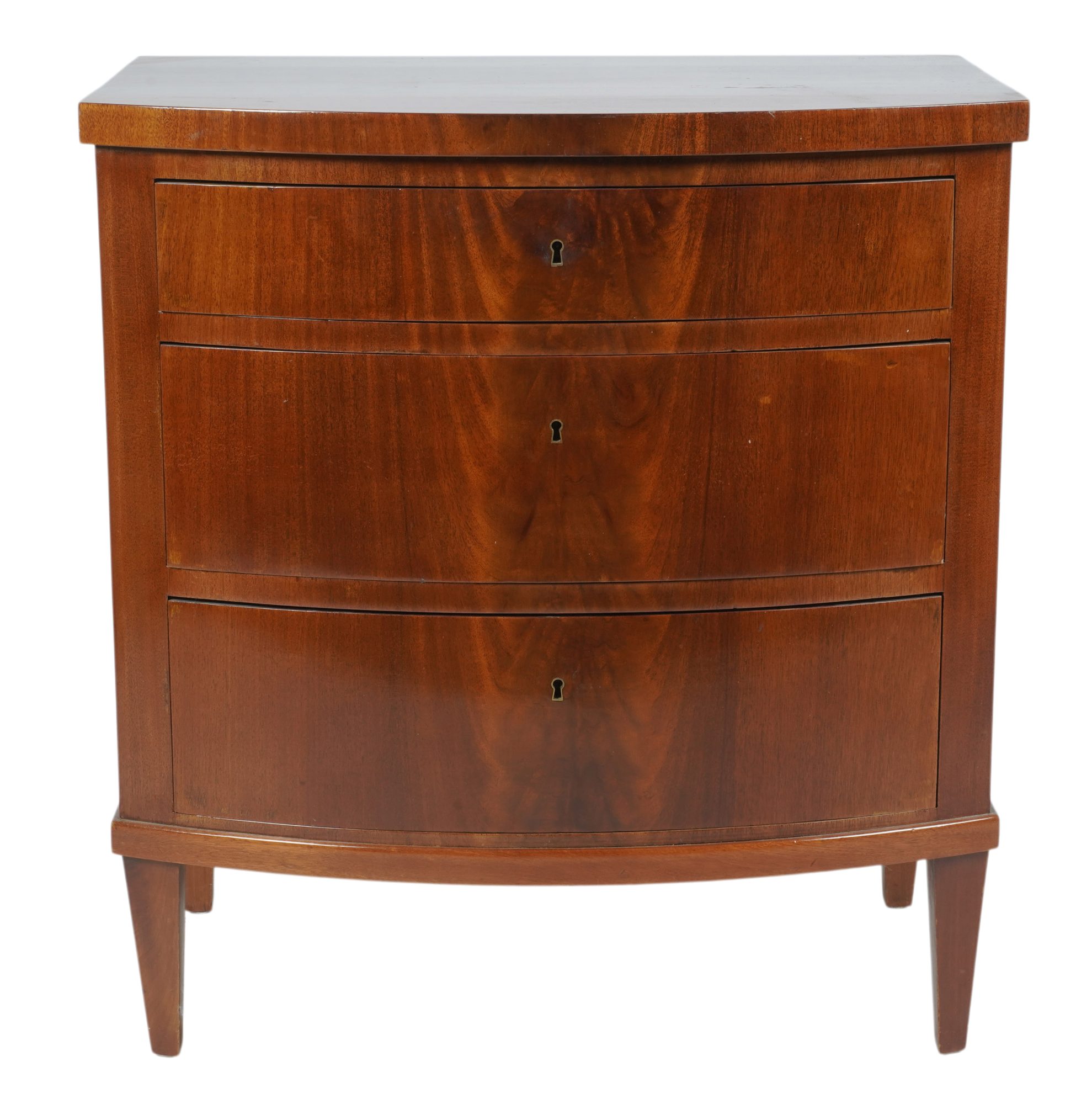English Mahogany Three-Drawer Commode