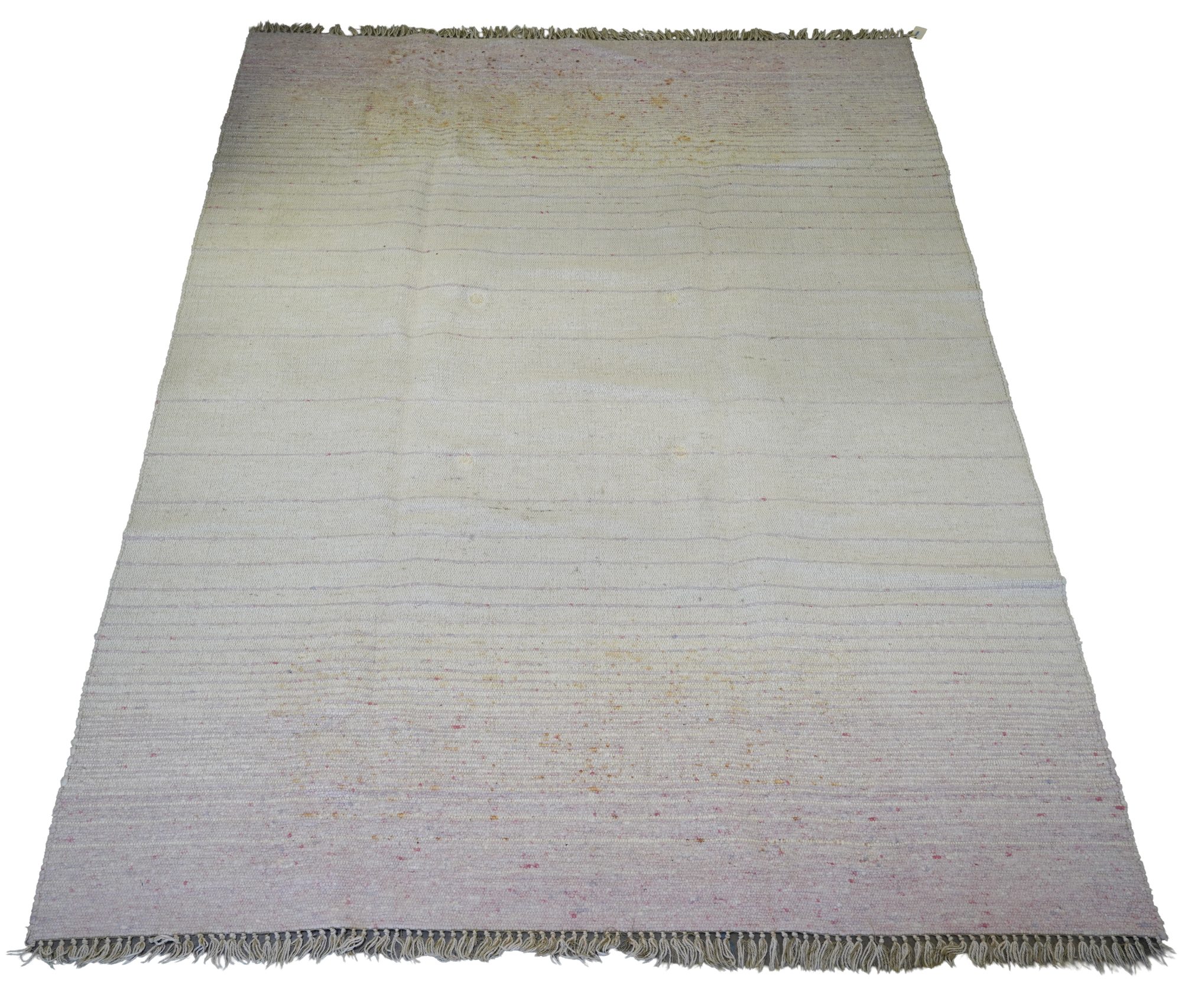 Striped Wool Beige and Pink Area Rug 14'8" x 11'1"
