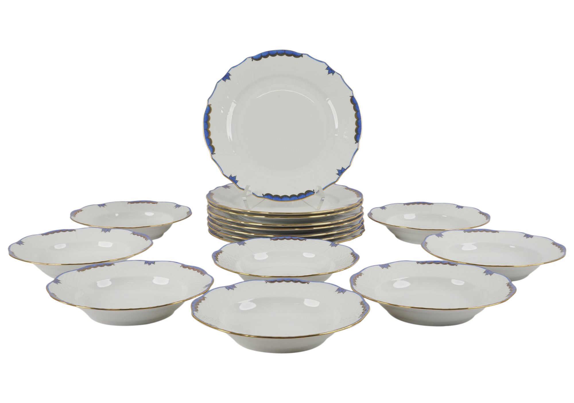 Collection of Herend Dinner Plates and Pasta Bowls