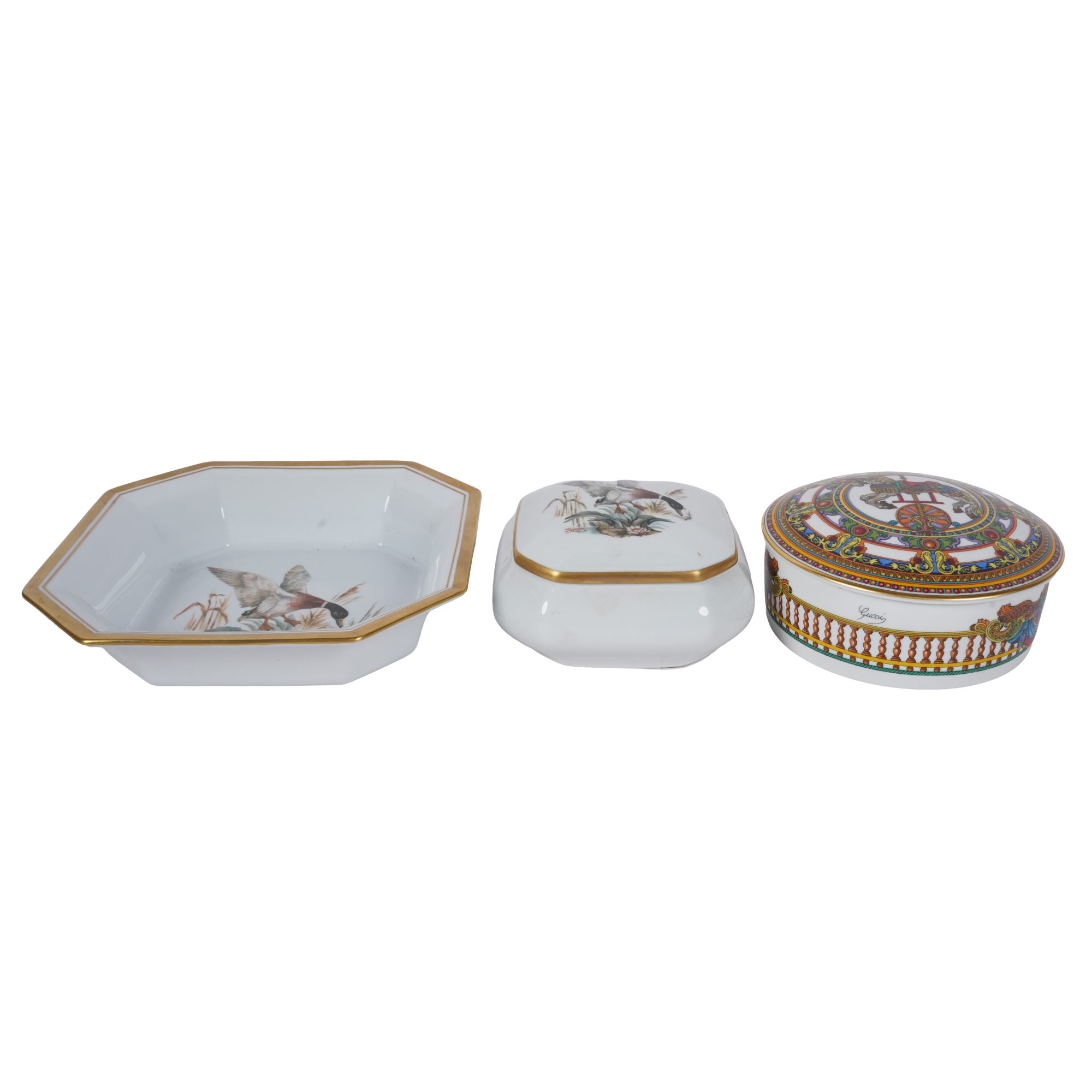 Three Gucci Porcelain Vanity Items