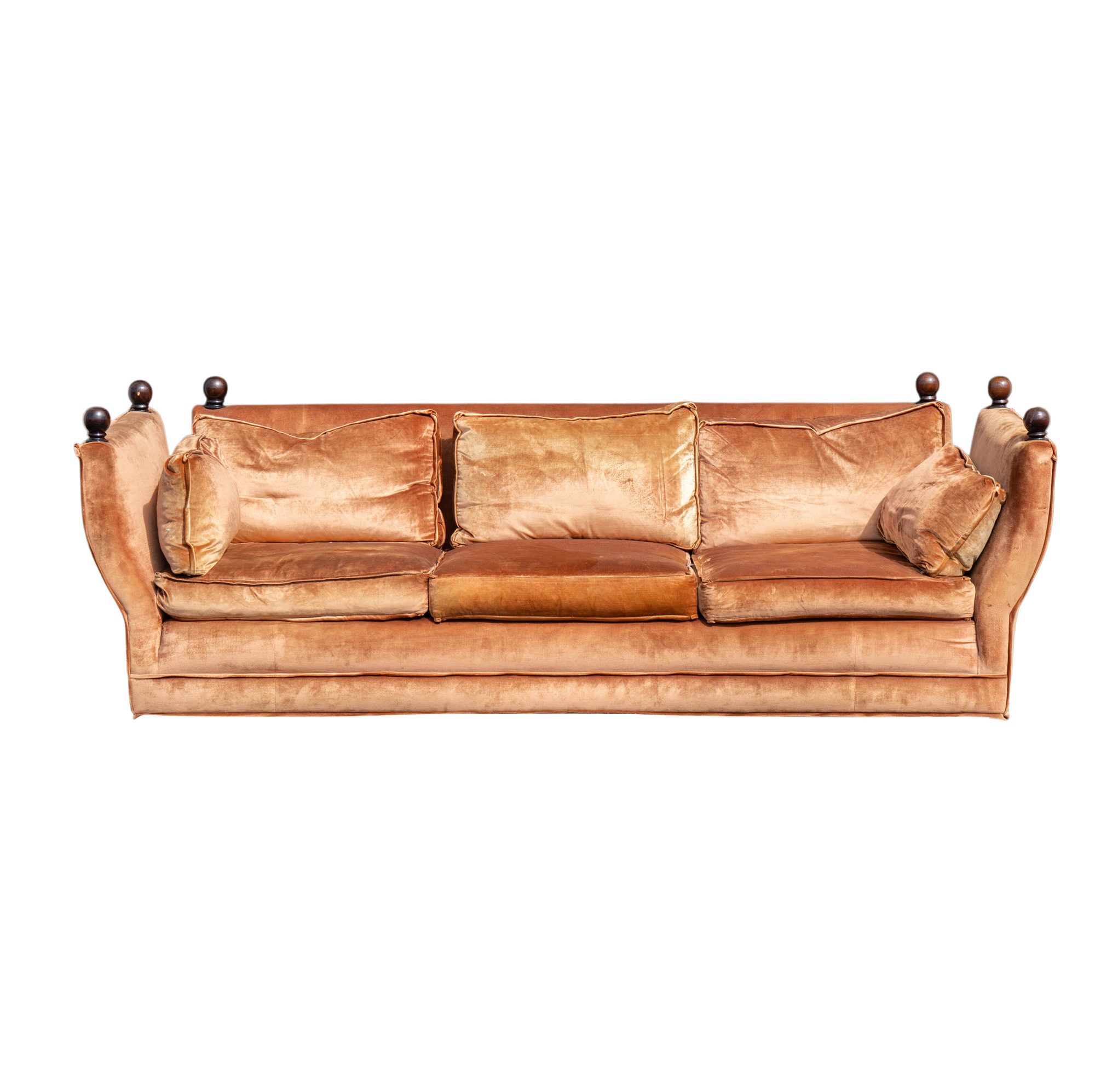 A Rust Upholstered Knole Sofa