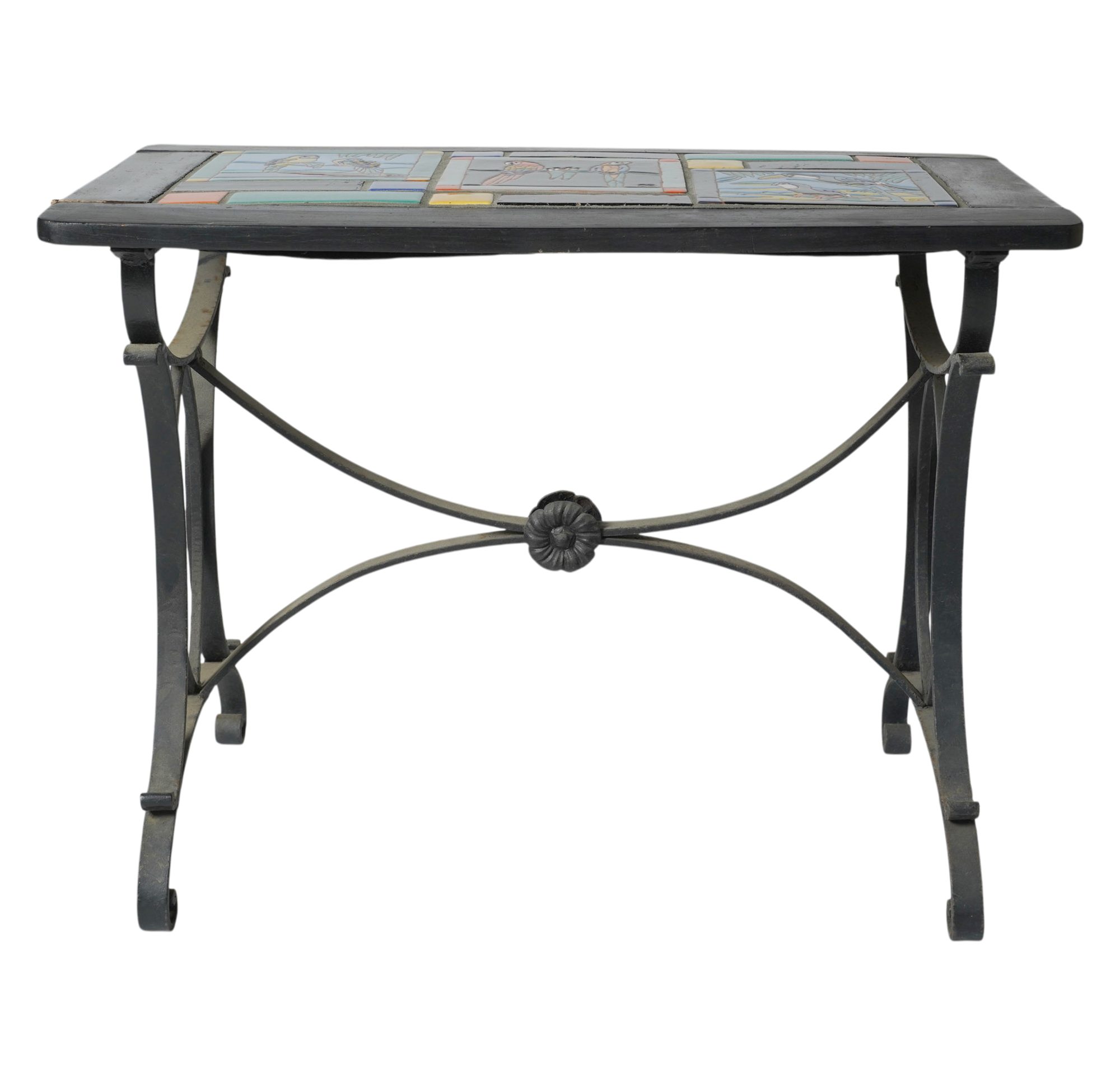 A Catalina Island Style Tile-Top Bird Table