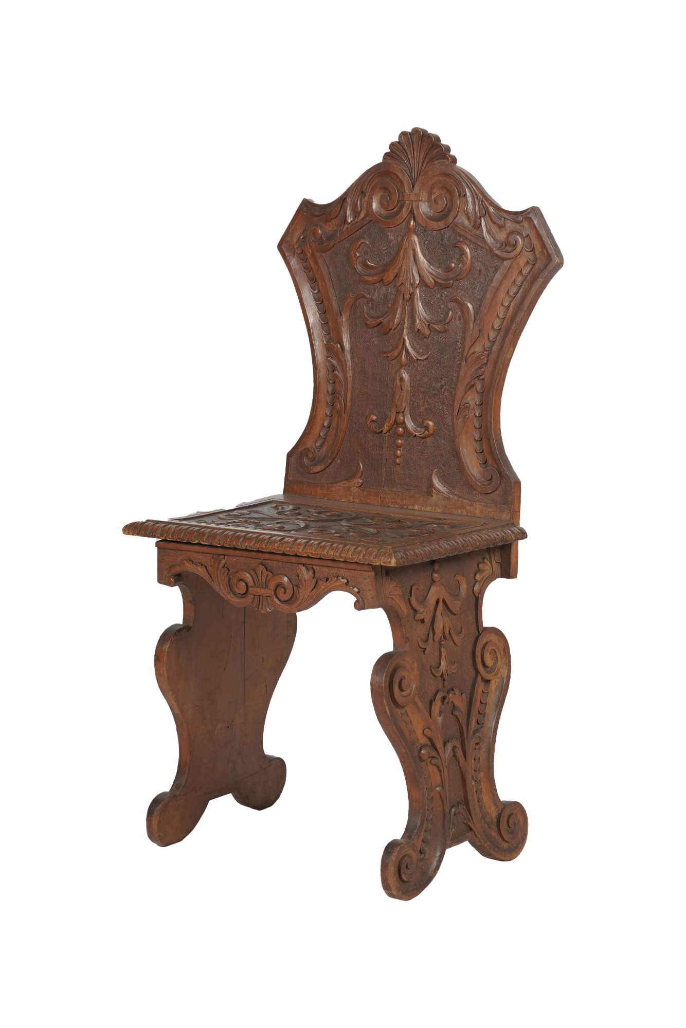 A Flemish Style Carved Wood Side Chair
