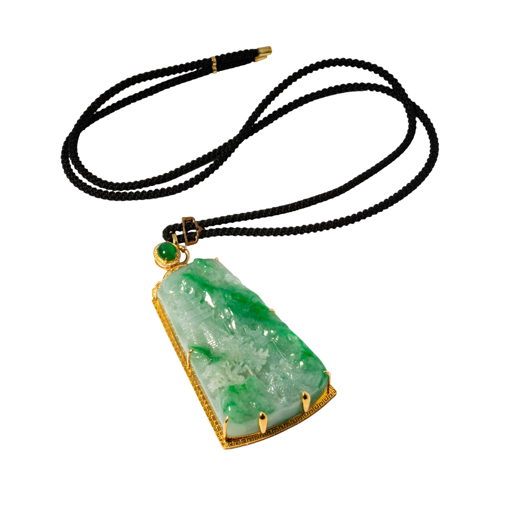 18K Yellow Gold Jadeite Pendant