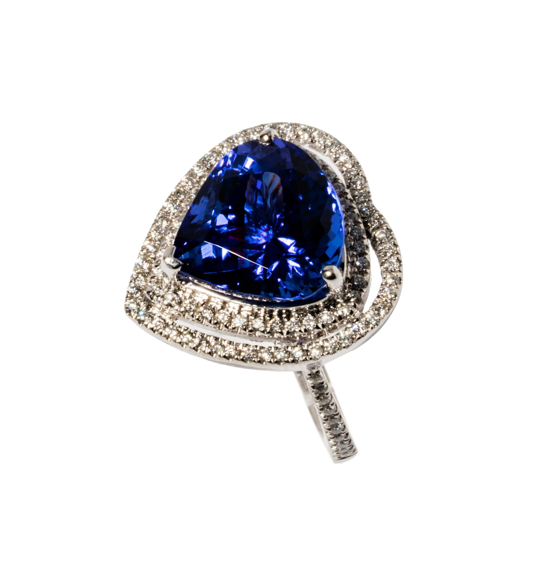 Rhapsody, Platinum, Diamond, and Tanzanite Ring