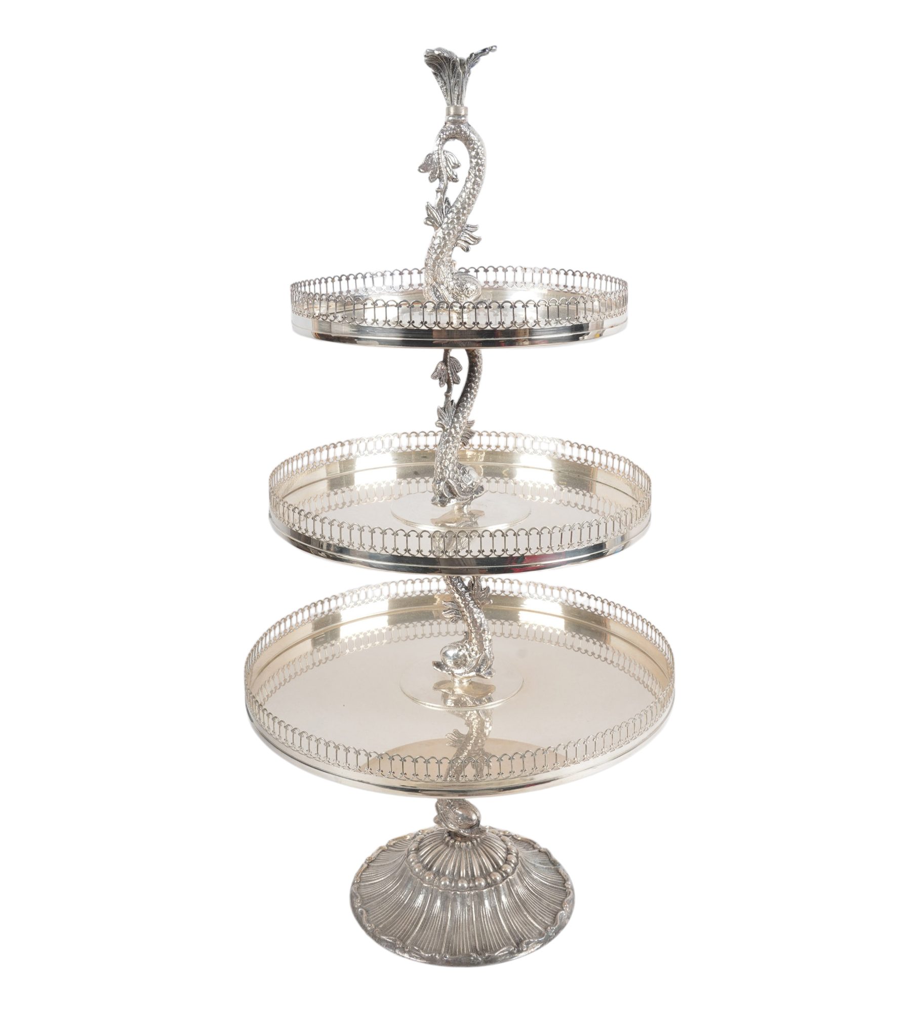 A Silverplate Tiered Serving Stand