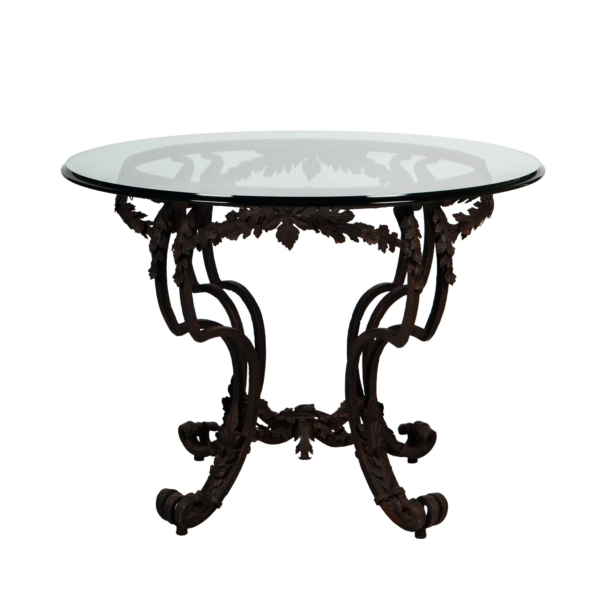 Iron Glass Top Center Table