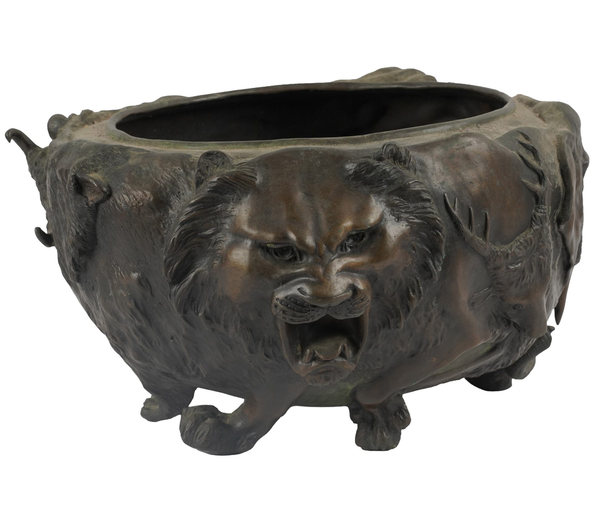 After Genryusai Seiya, Zoomorphic Bronze Jardiniere