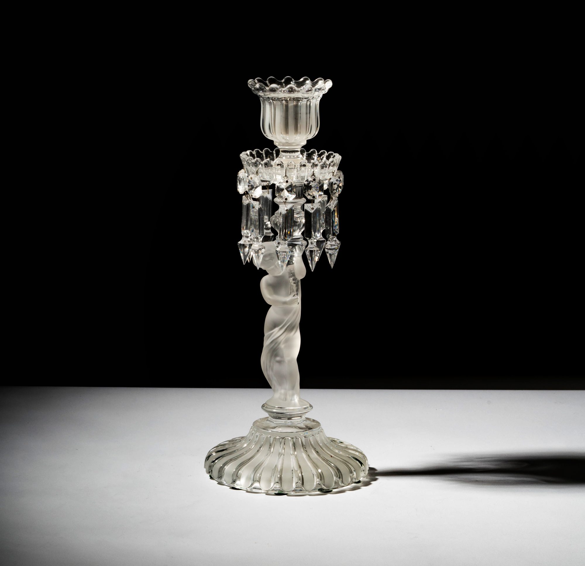 A Baccarat Enfant Crystal Candle Holder