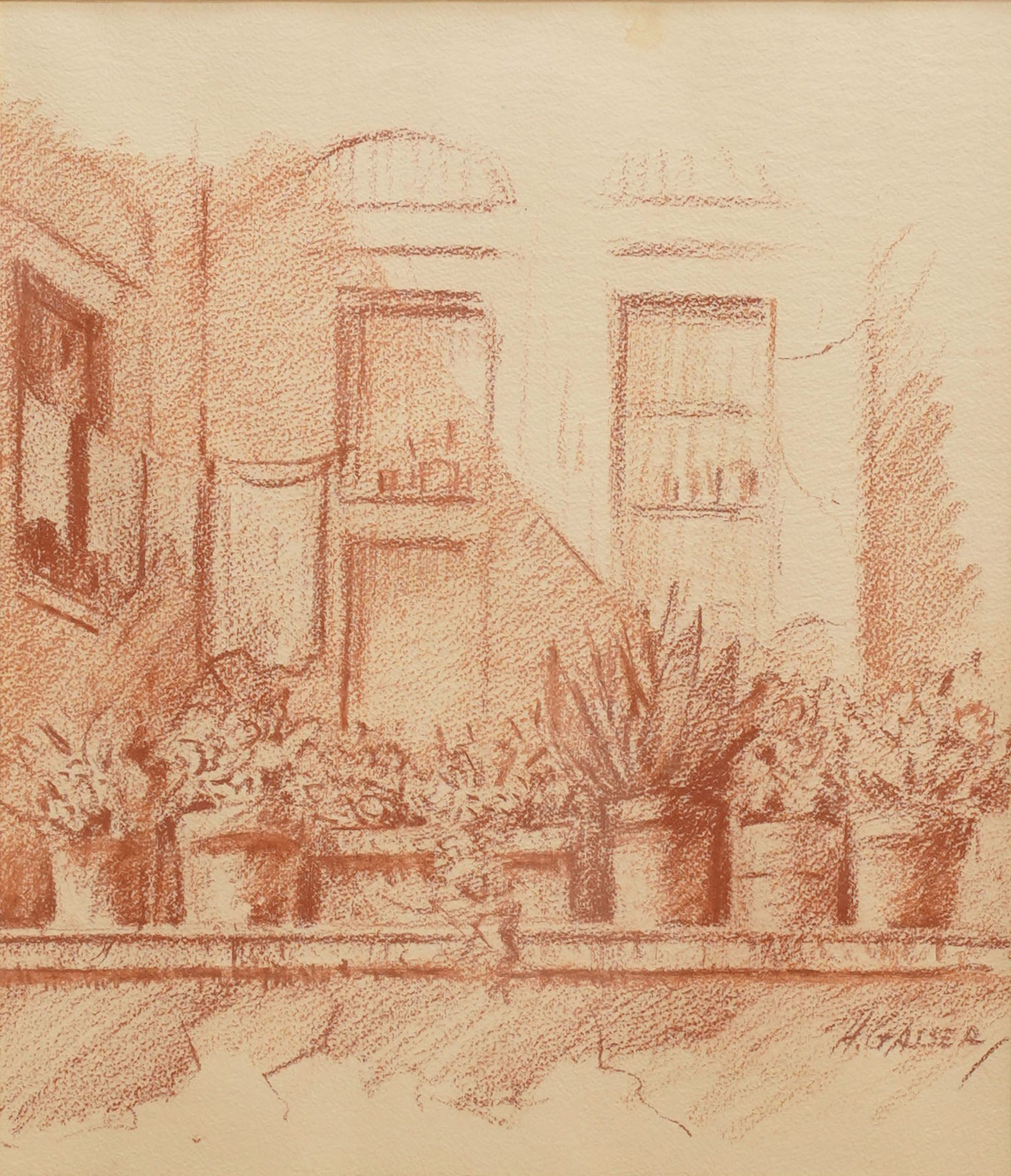 Study of Flower Pot on Windowsill