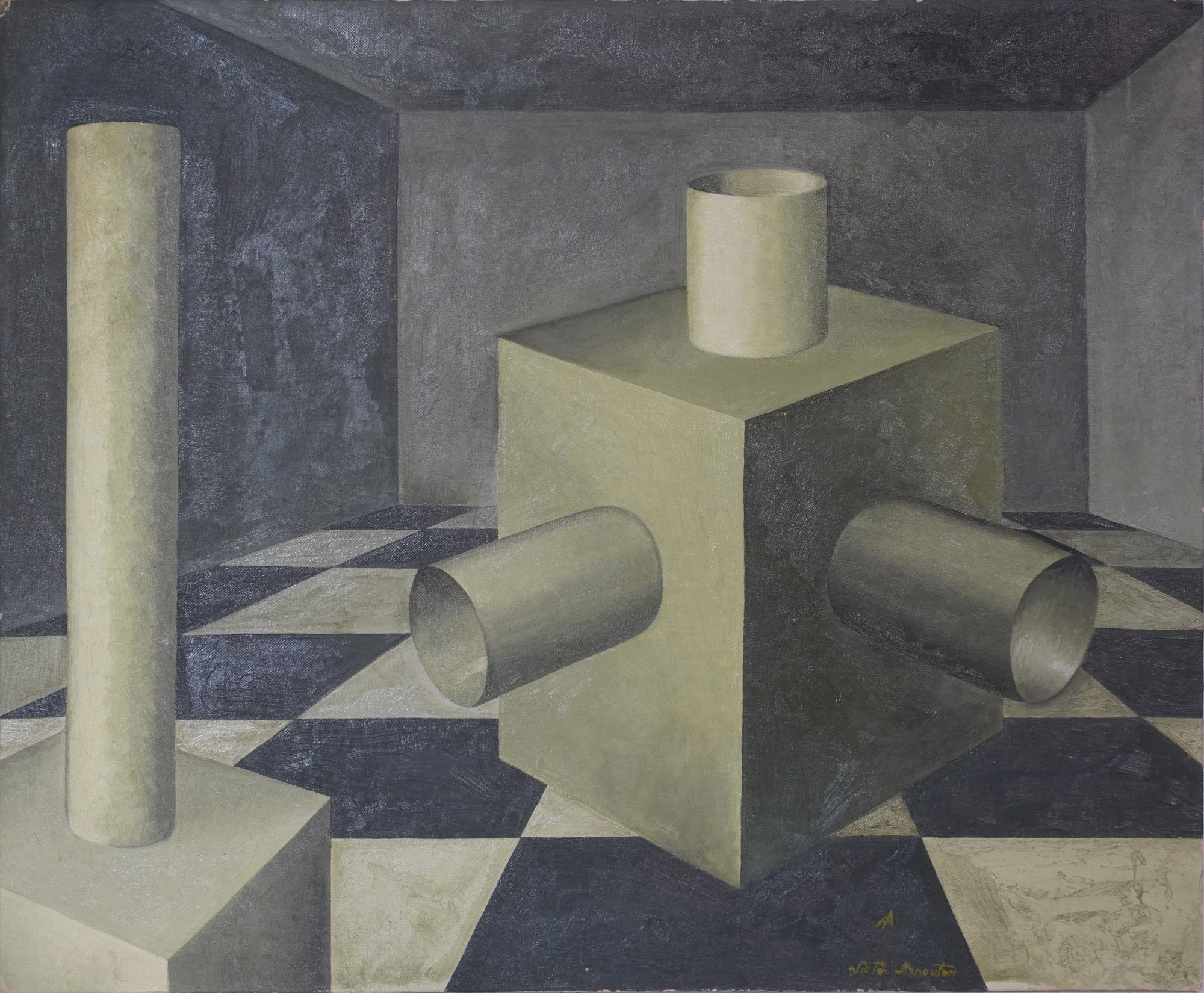 Abstract Geometric Oil Painting