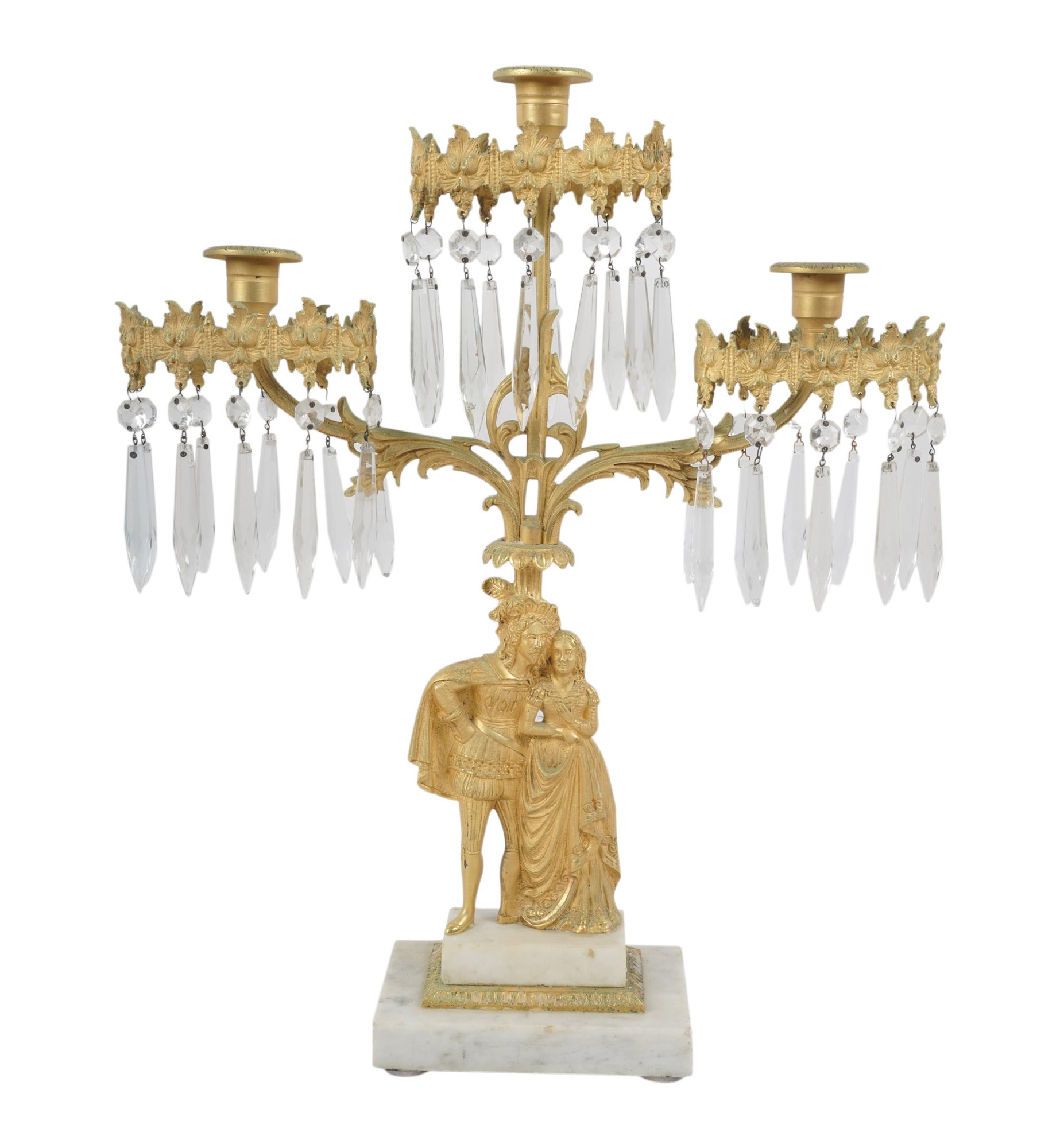 A Gilt Metal Girandole Candelabra