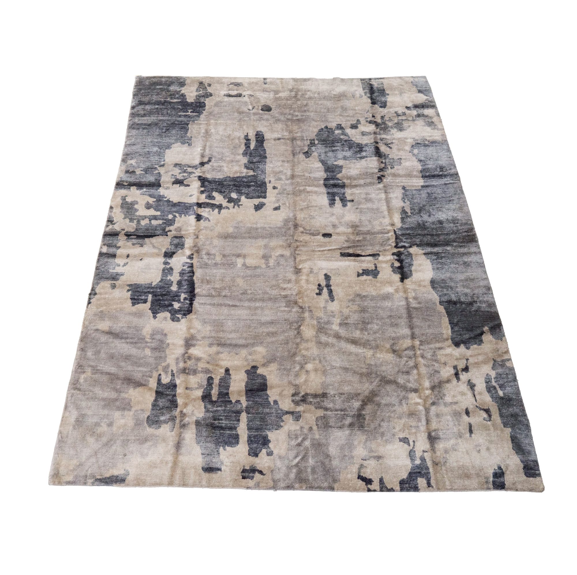 Contemporary Blue and Gray Rug 11'10" x 9'2"
