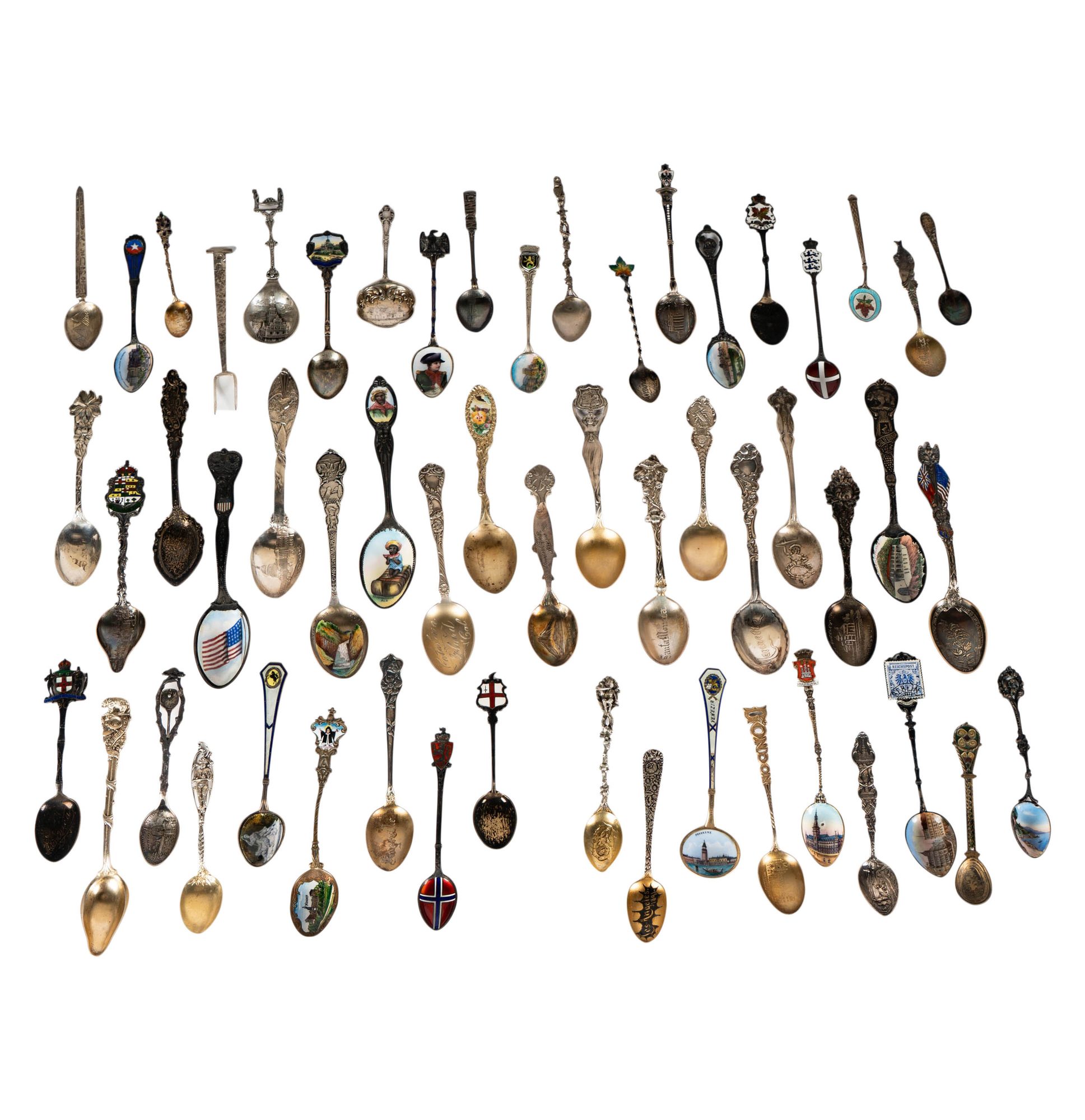 A Collection of Silver Souvenir Spoons