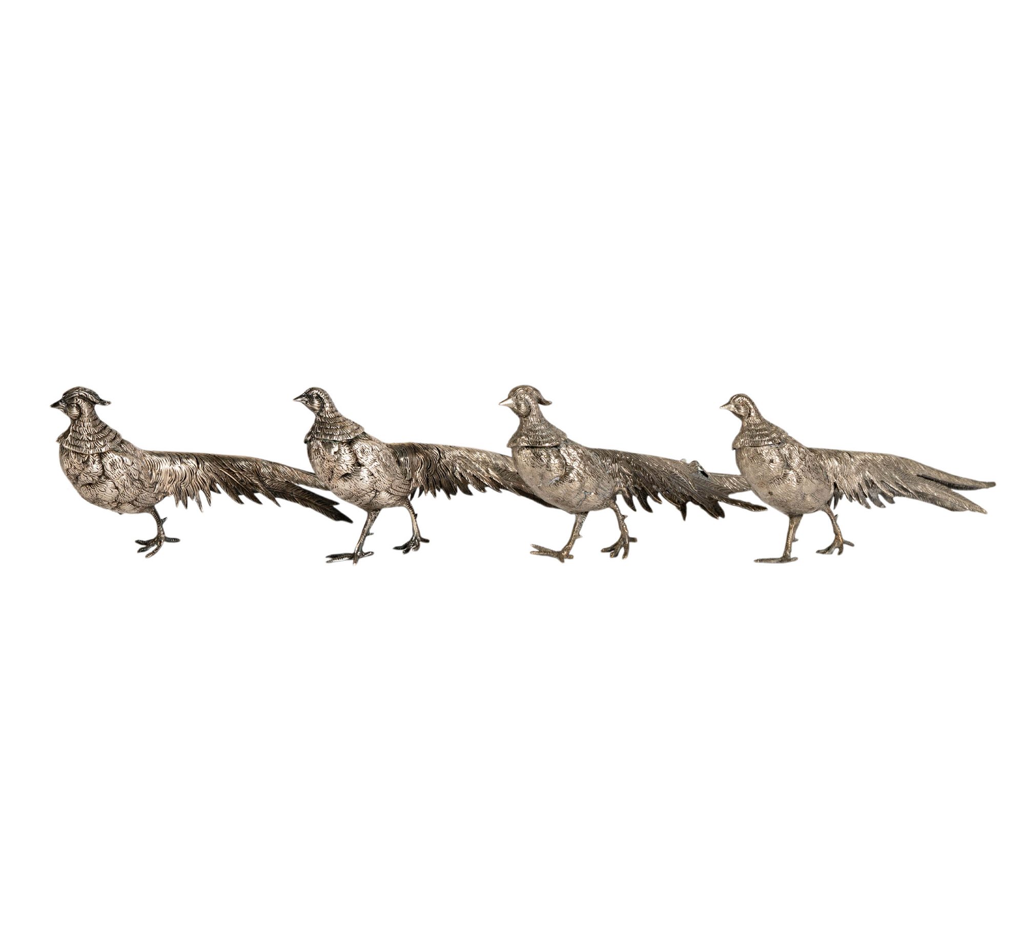 Four Silvered Pheasants