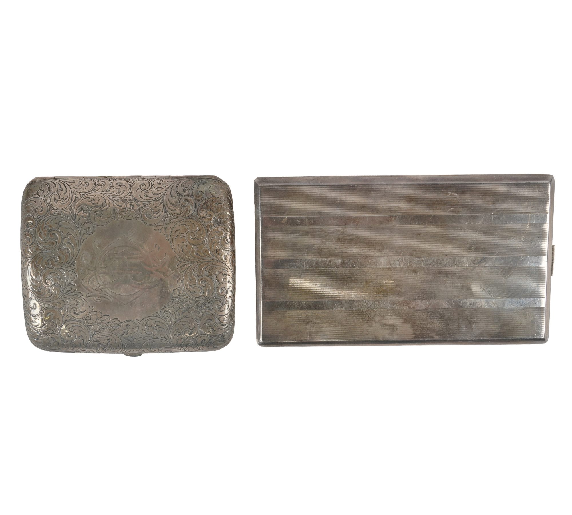 Two Sterling Silver Cigarette Cases
