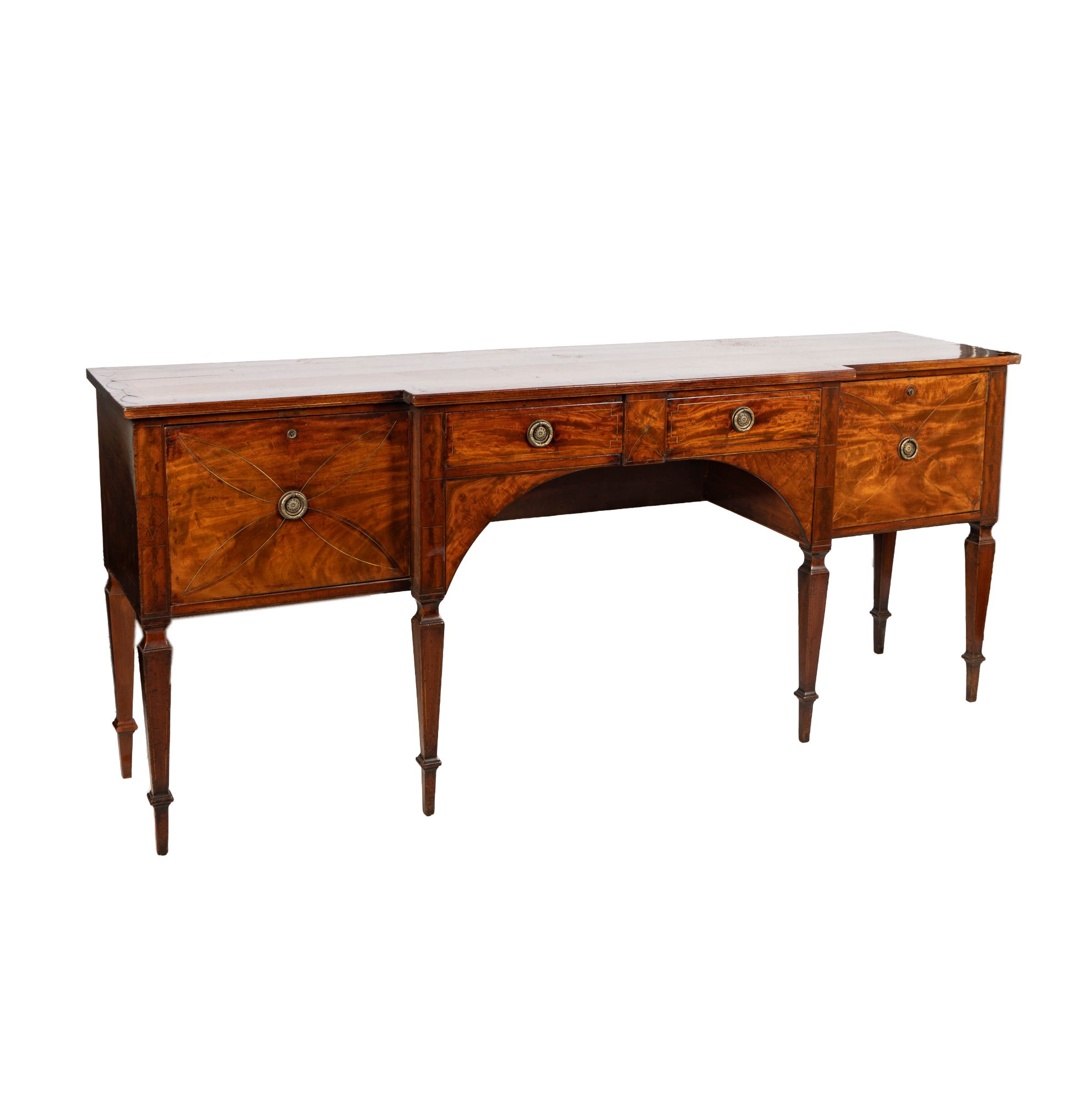 Neoclassical-Style Metal Inlaid Sideboard