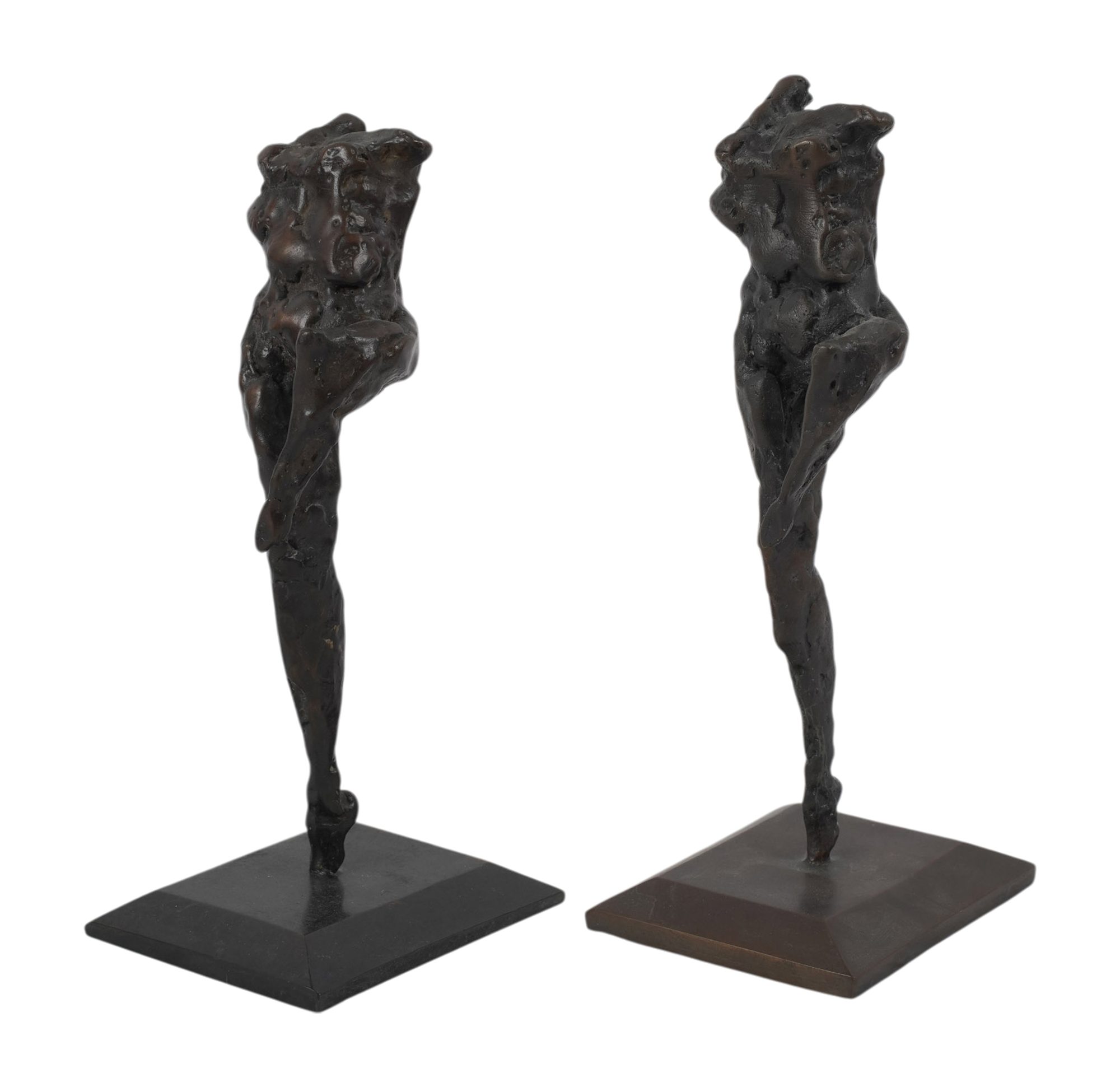 Two Ruth Snyder Patinated Bronze Nude Sculptures
