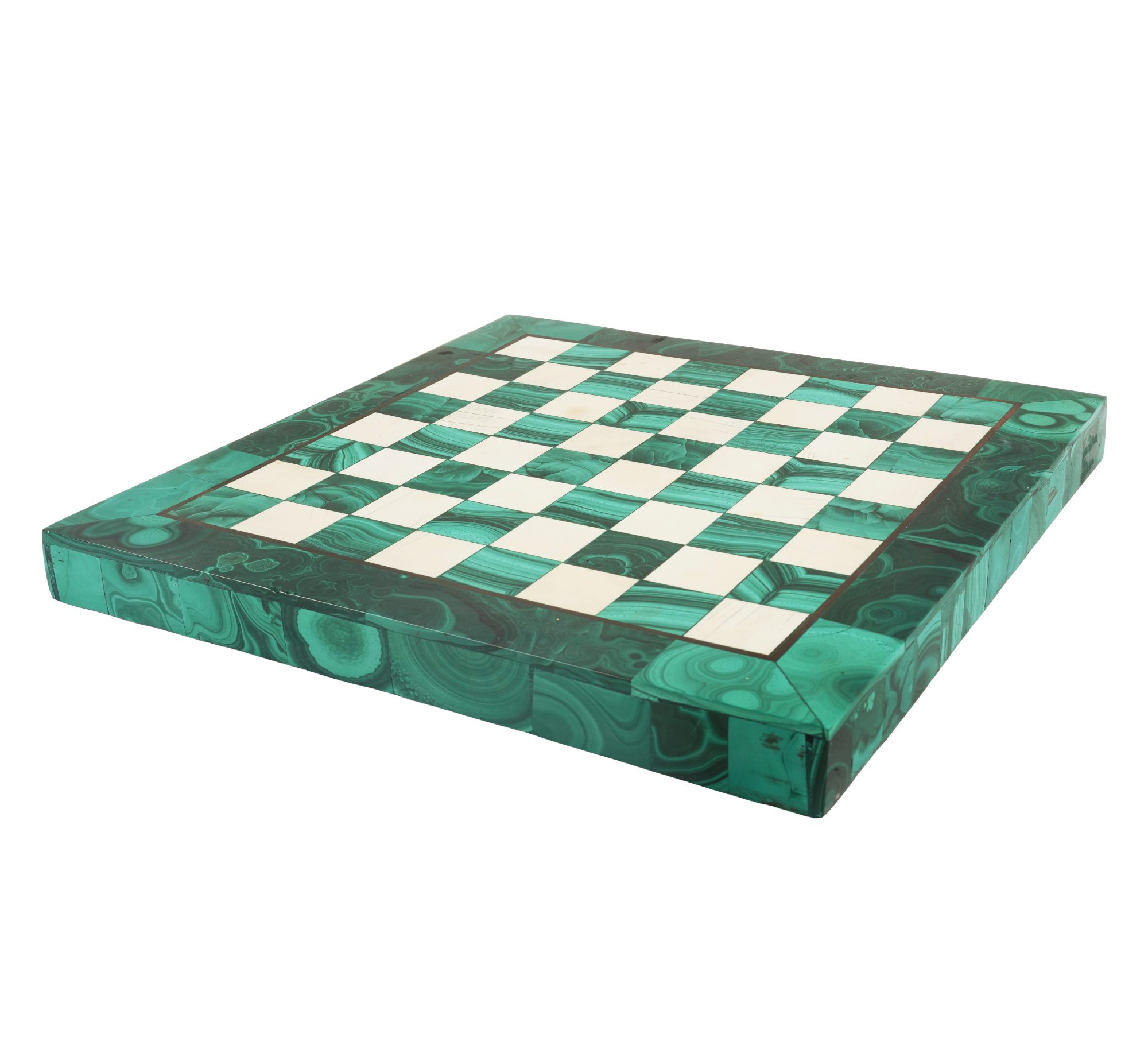 Malachite and Bone Veneer Chess Board