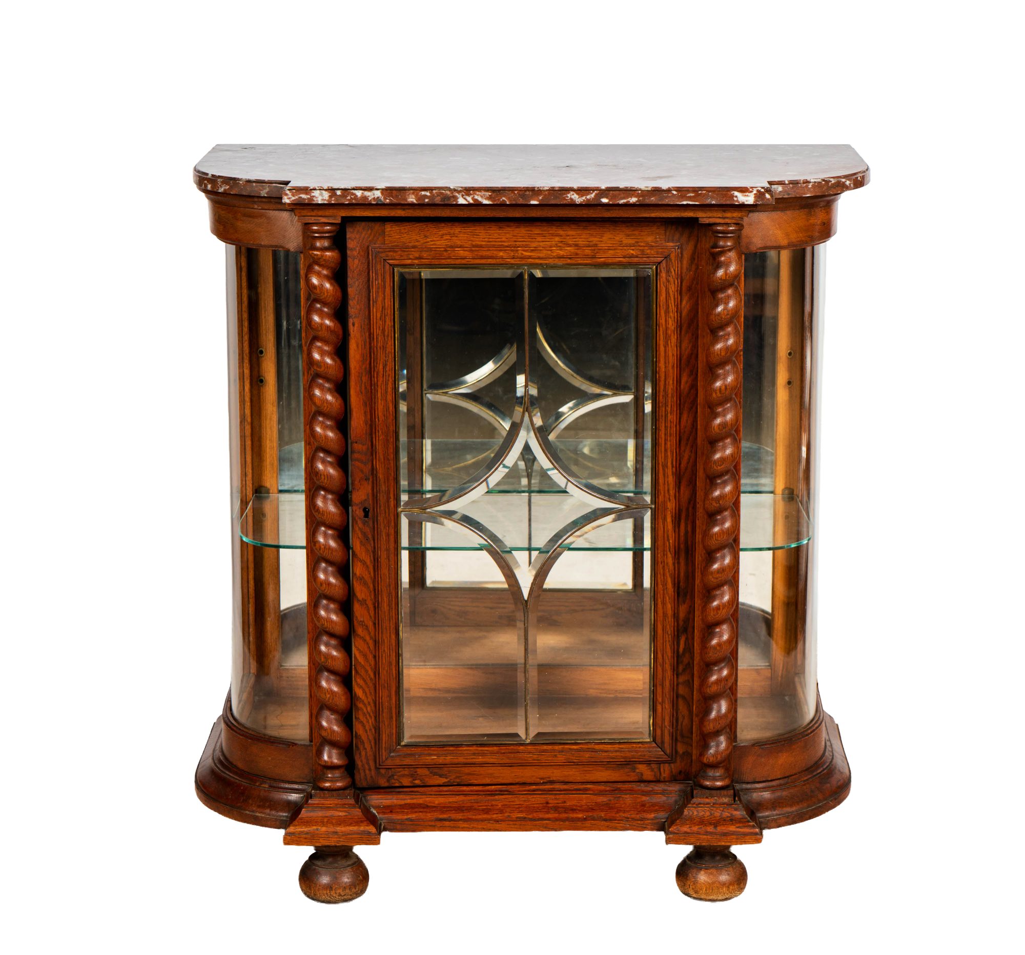 A Marble Top Display Cabinet