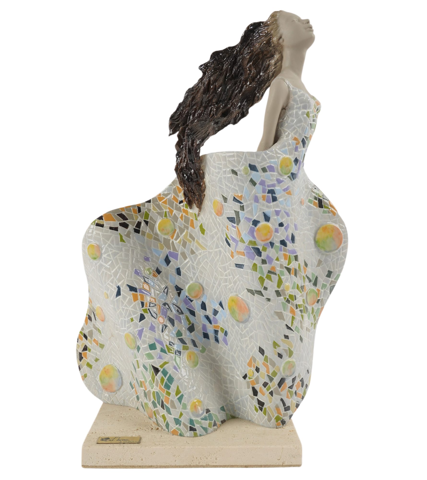 A Table Sculpture of Female in Flowing Gown
