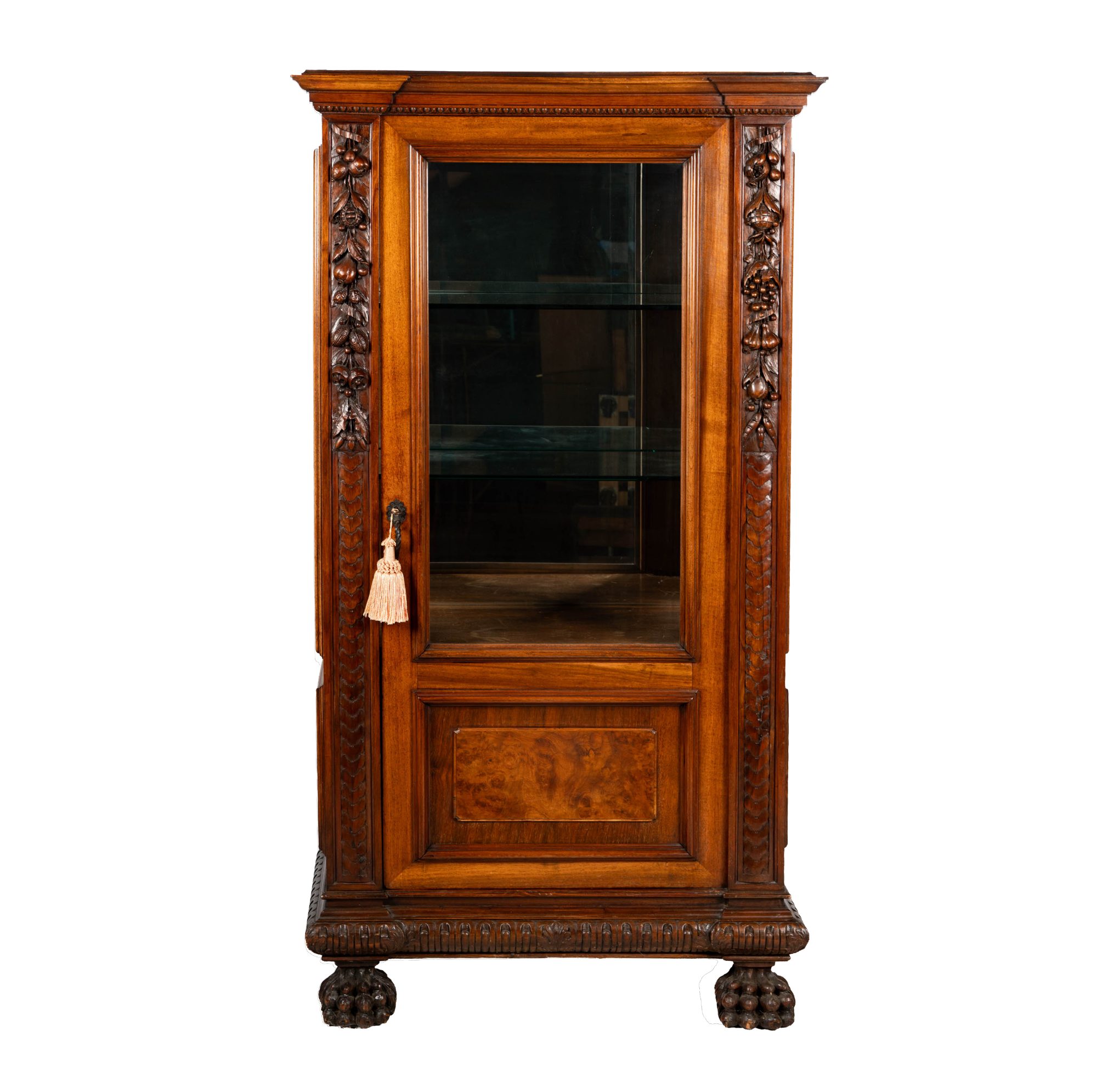 Renaissance Style Carved Display Cabinet