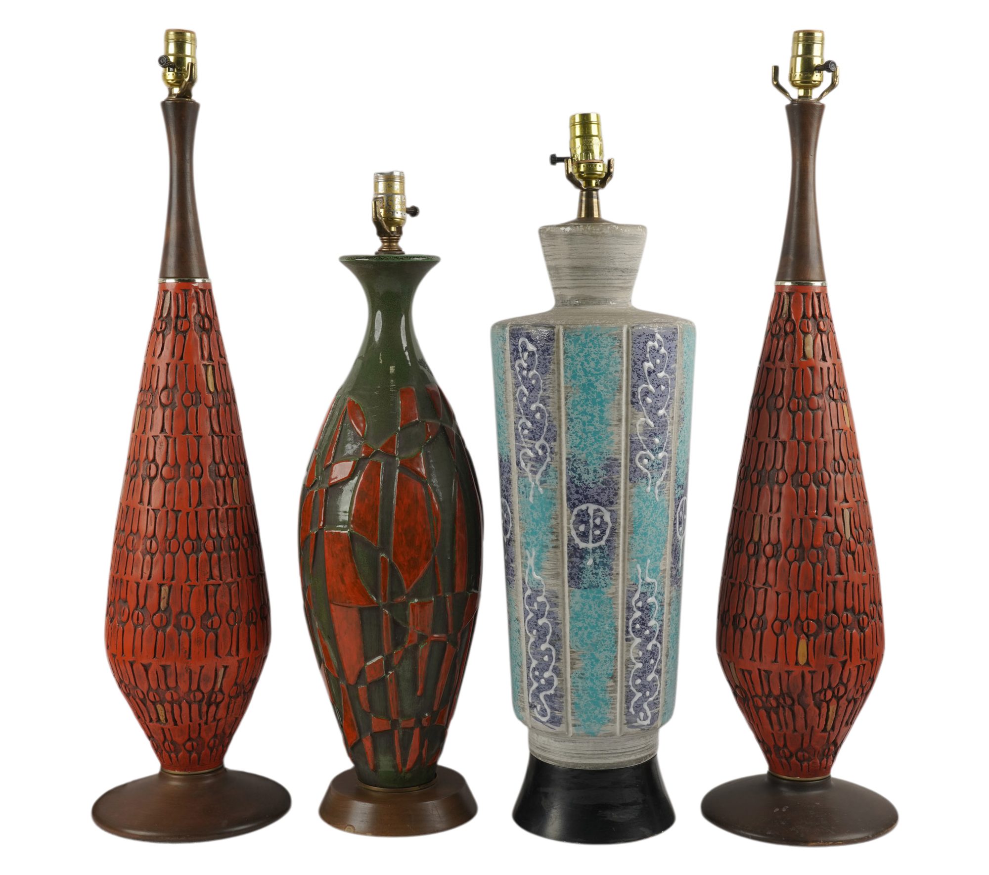 Four Assorted Pottery Lamps