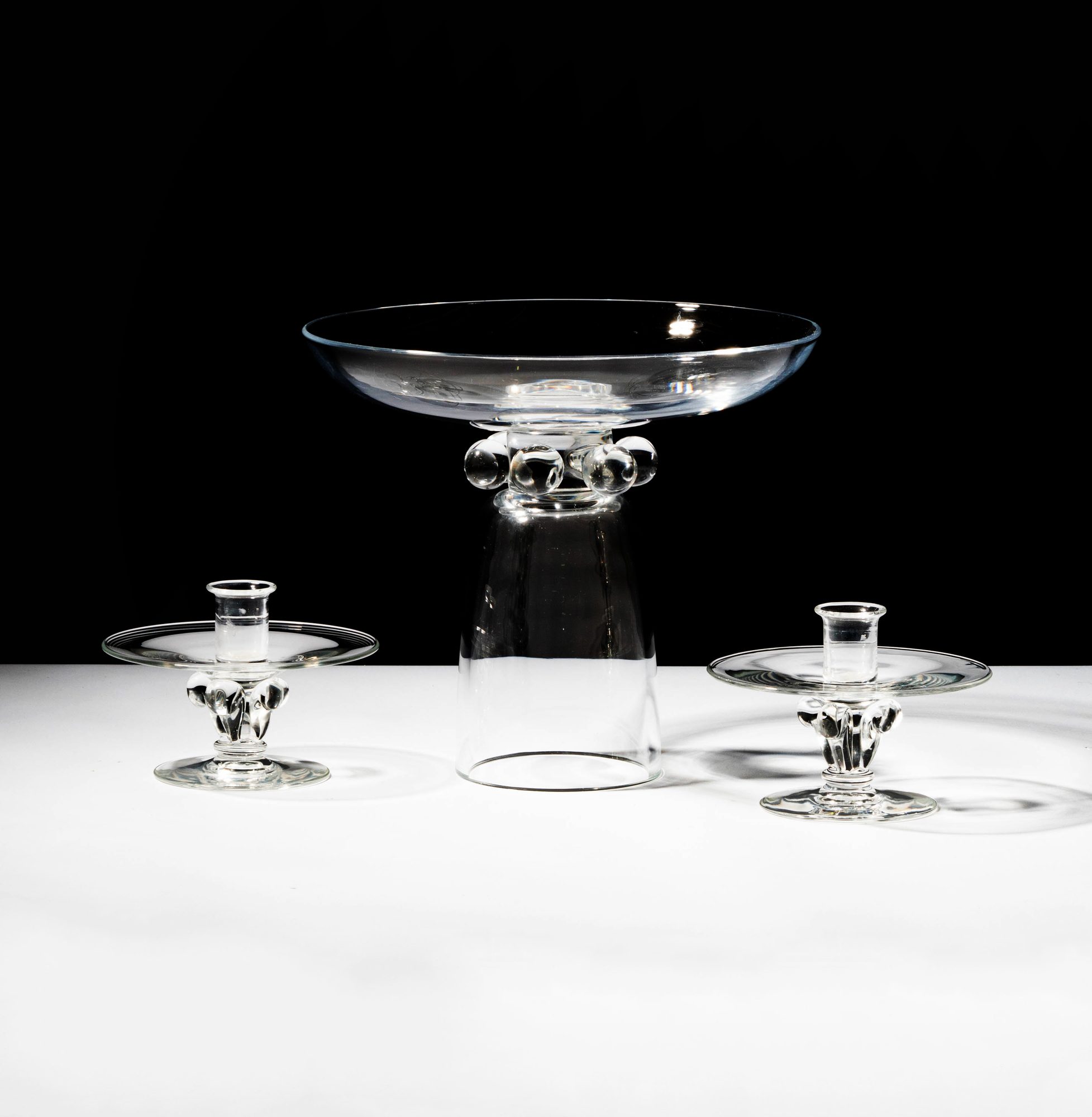 Three Steuben Glass Table Articles