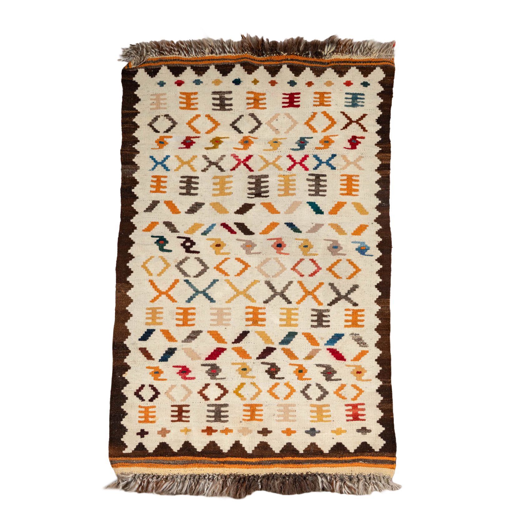 Moroccan Beige and Brown Rug 4' x 2'5"