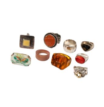 Group Of Seven Silver Rings